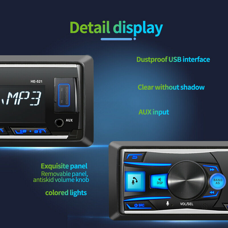 Car Stereo Audio Bluetooth FM Aux Input Receiver USB Reader MP3 Radio Player Kit