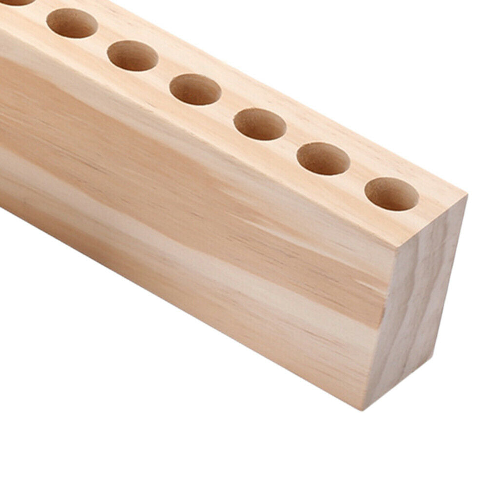 Wood Makeup Storage Organizer 8 Holes Lipstick Holder Cosmetic Case Jewelry