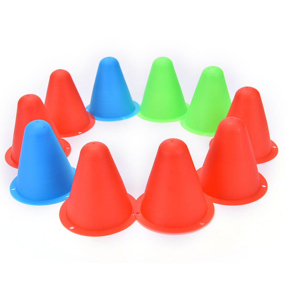 Hot!10PCS Colorful Marker Cones Slalom Roller Skating Training Traffic Sp.l8