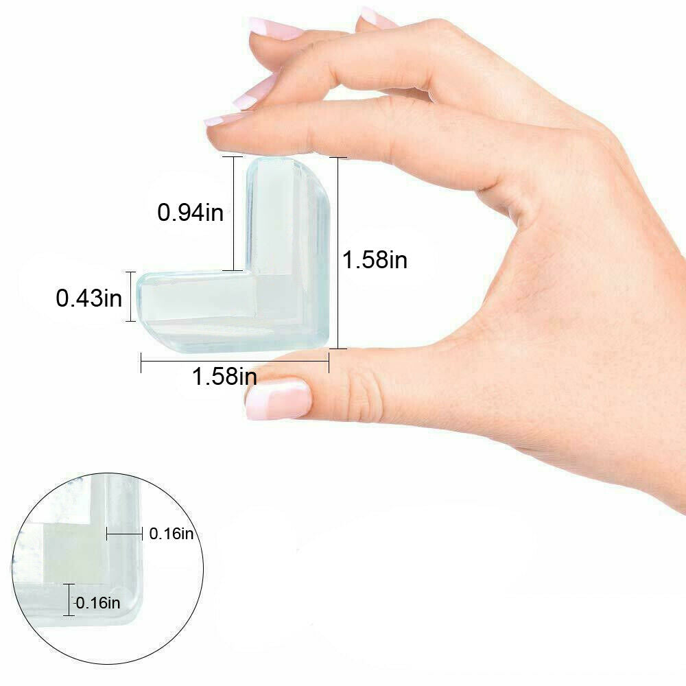 4x Clear Rubber Furniture Corner Edge Table Cushion Guard Protector Baby Safty