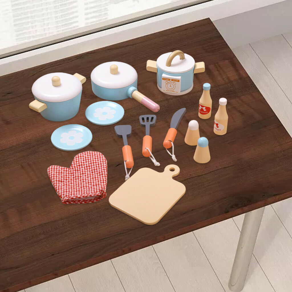 14x Kitchen Playset Role Play House Cookware Spatula Cutting Board for Kids
