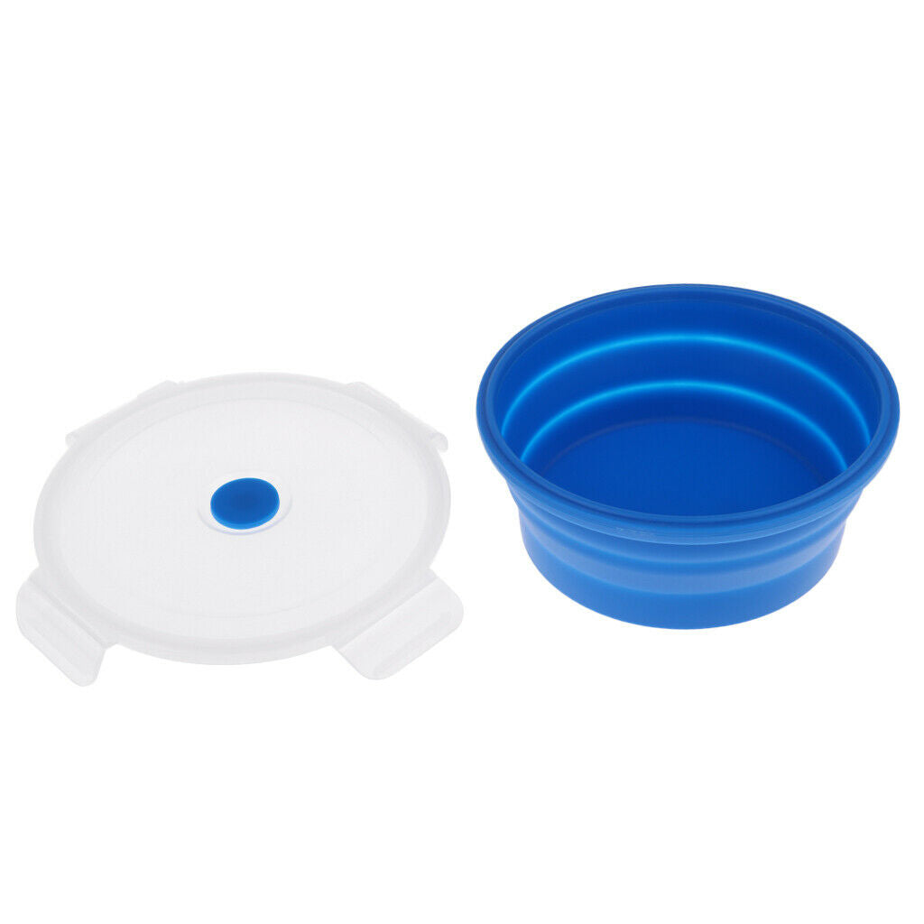 Collapsible Silicone Camping Bowl, Food-grade and BPA-free 400ml Blue