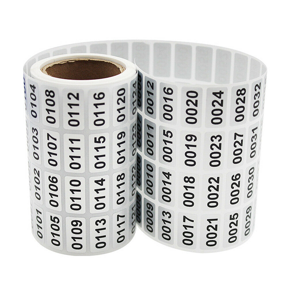 Consecutive Number Label Stickers Adhesive Waterproof Inventory Storage Mark Tag