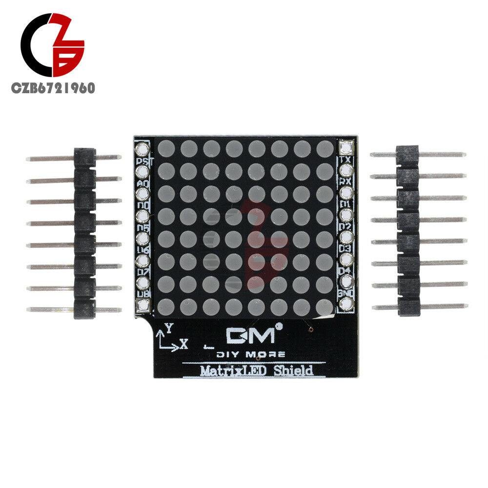 8x8 Dot Matrix LED V1.0 Shield Adjustable Intensity 8 Step for WEMOS D1 Mini