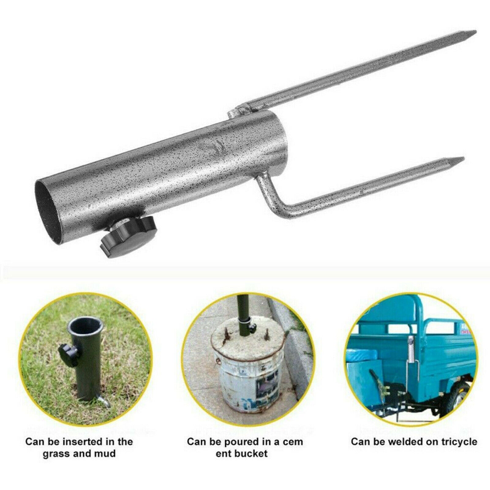 Fishing Parasol Umbrella Stand] Brolly Ground Spike Metal Outdoor Beach