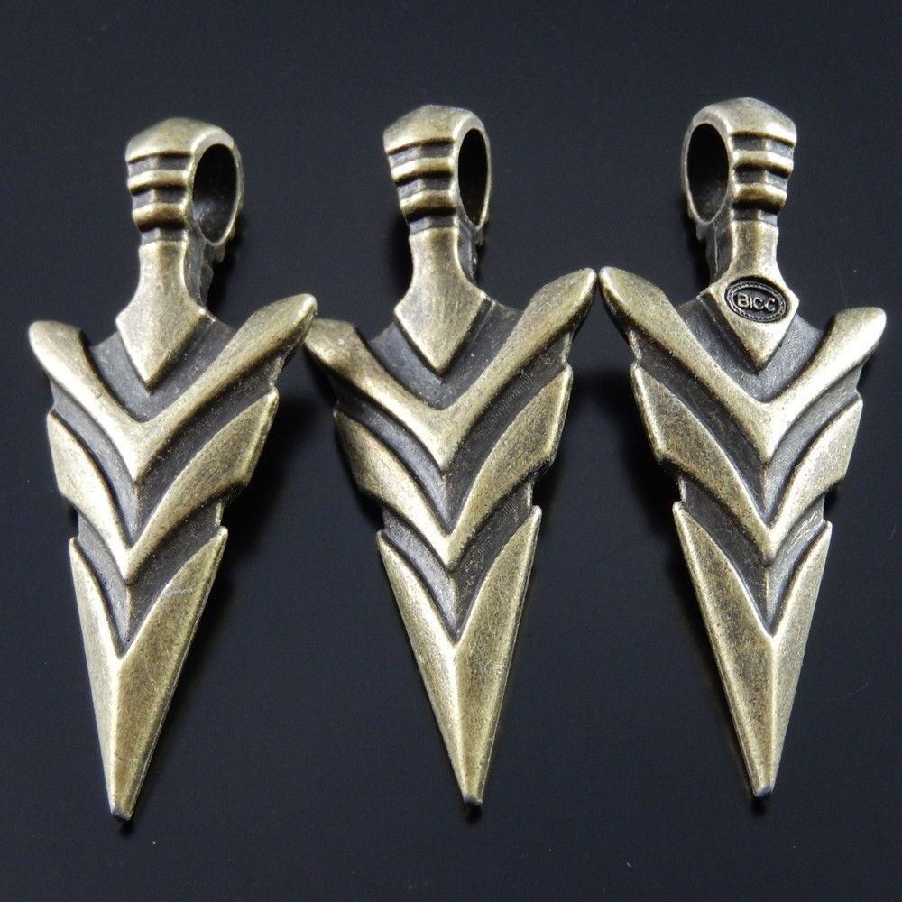 5-pack Antiqued Bronze Alloy Sword Pendant Charm For Jewelry Making 37x20x3mm