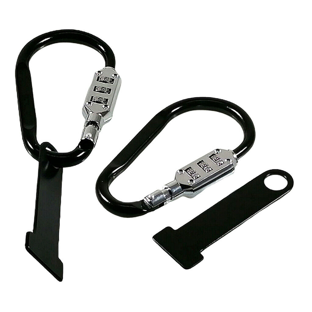2 x Durable Anti-theft Black Helmet Security Code Lock Motorcycle Accessories