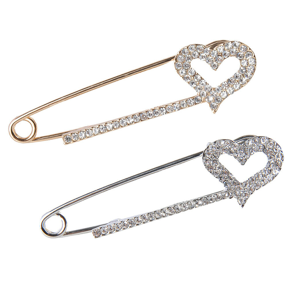 2 Pieces Jewelry Pins Brooch Pins with Crystal Rhinestone Collar