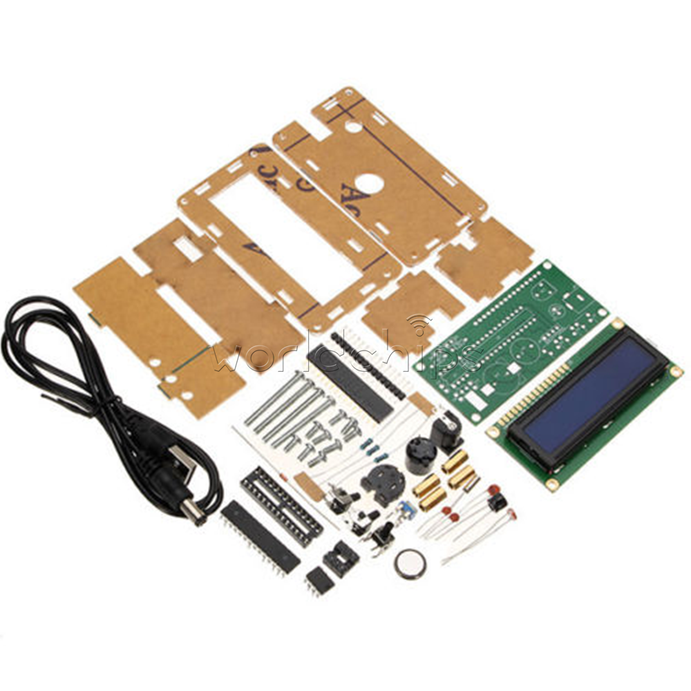 5V LCD1602 Backlight Multifunction Electronic Clock DIY Kits With Acrylic Case