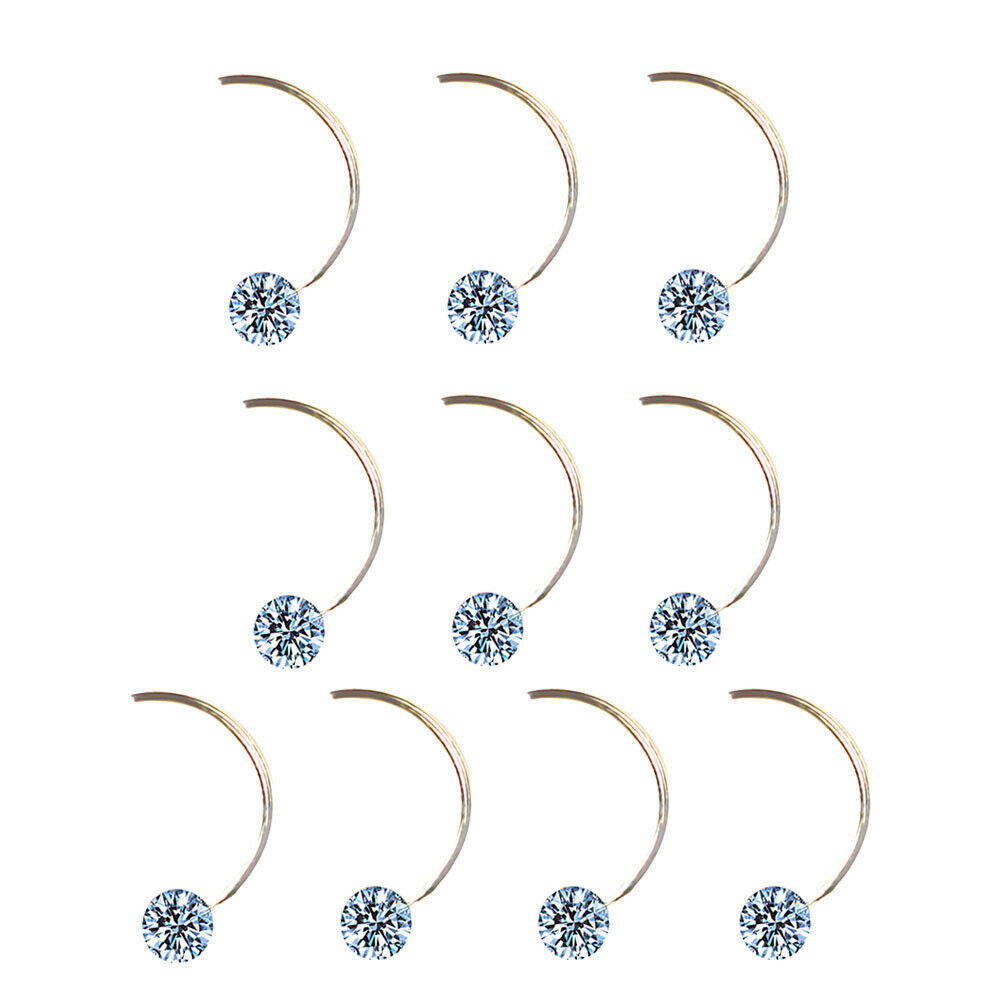 10Pcs Nail Art Tips Rhinestone Glitter Jewelry Decoration Rhinestones 13