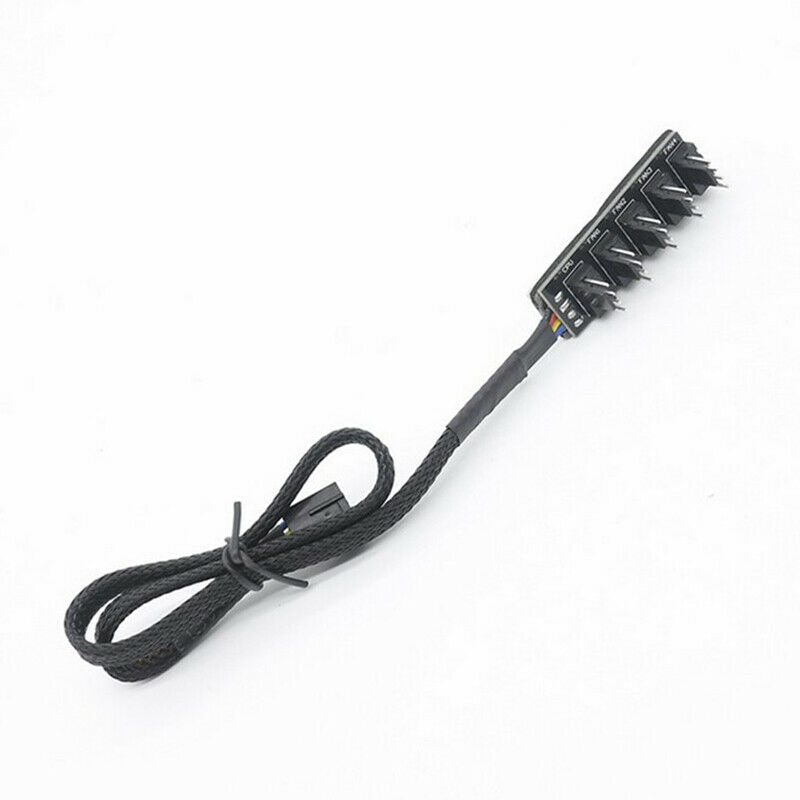 5-Port PC 4-Pin PC PWM CPU Cooling Fan Splitter Hub Adapter Braided Cab.l8