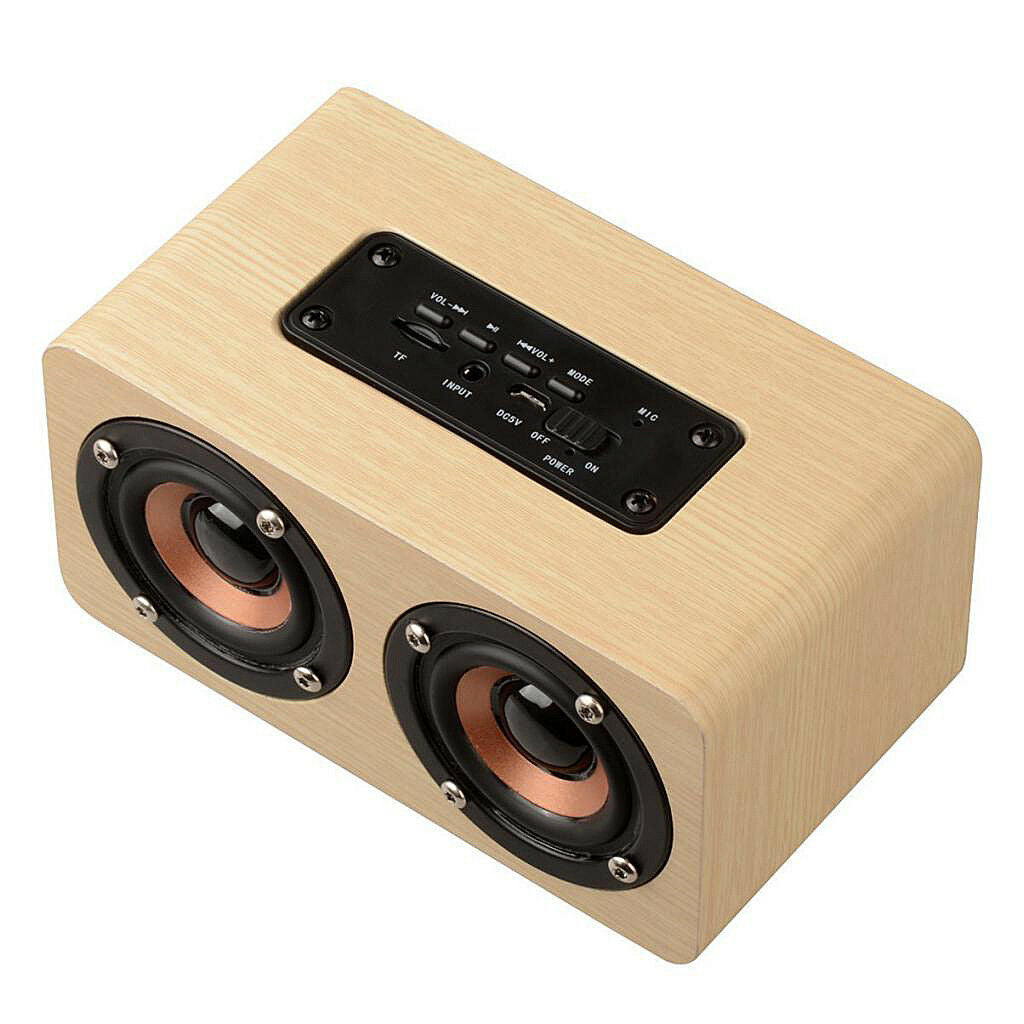 Fashion Style Wood Portable Wireless Bluetooth Speaker 3.5mm AUX Audio