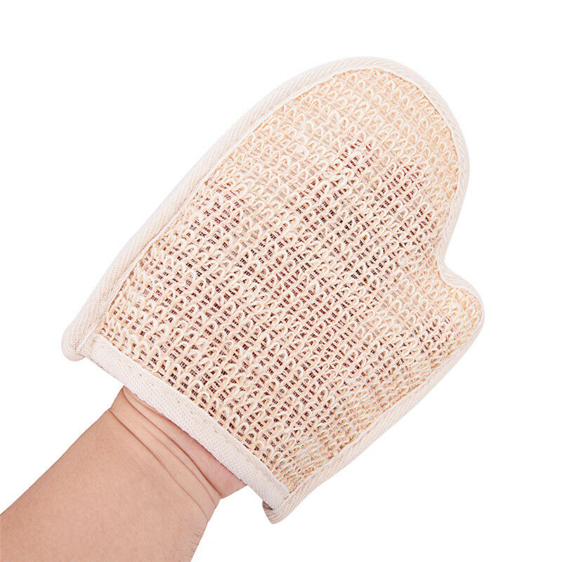 1X exfoliating bath glove natural sisal shower sponge cleansing body scrub.l8