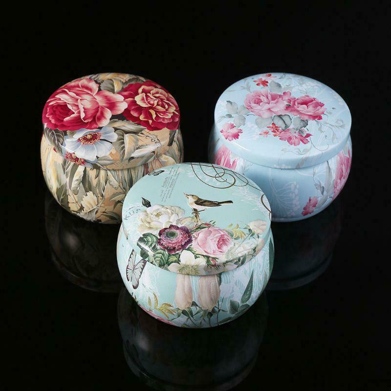 Retro Round Tin Box Tea Candy Jewelry Coin Cans Storage Makeup Container Case