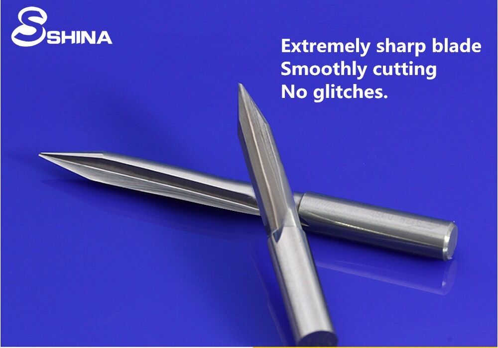 5x 3.175mm Double Flute Straight Slot CNC Engraving Router Bits Mill Cutter 45°