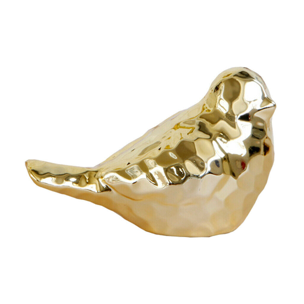 2 Pcs Bird Statue Ceramic Display Wedding Party Bedroom Home Decor Golden