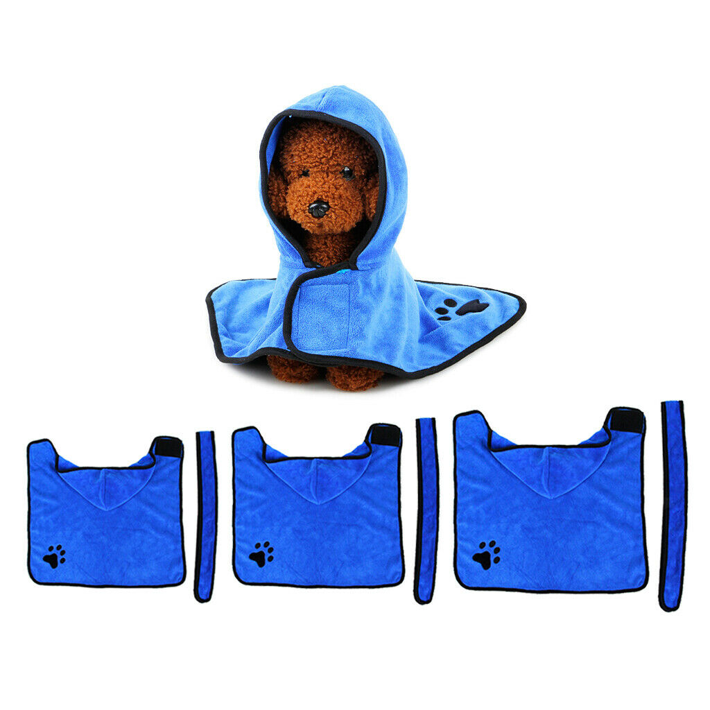 Fibre Cloth Dog Cat Bath Towel Footprint Paw Pet Hood Bath Towel  XS