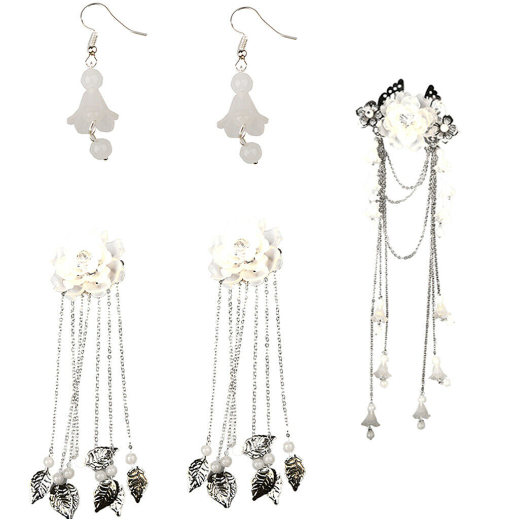 Retro Style Chinese Tassel Hair Clip Hair Stick Hairpin And Earrings Jewelry
