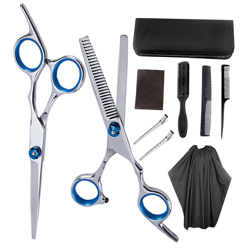Barber 6" Thinning Shears Scissors Styling Capes Salon Tools w/ Storage Bag