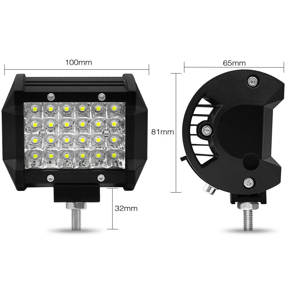 4" 200W LED Work Light SPOT Lights For Truck Off Road Tractor 12V/24V Square