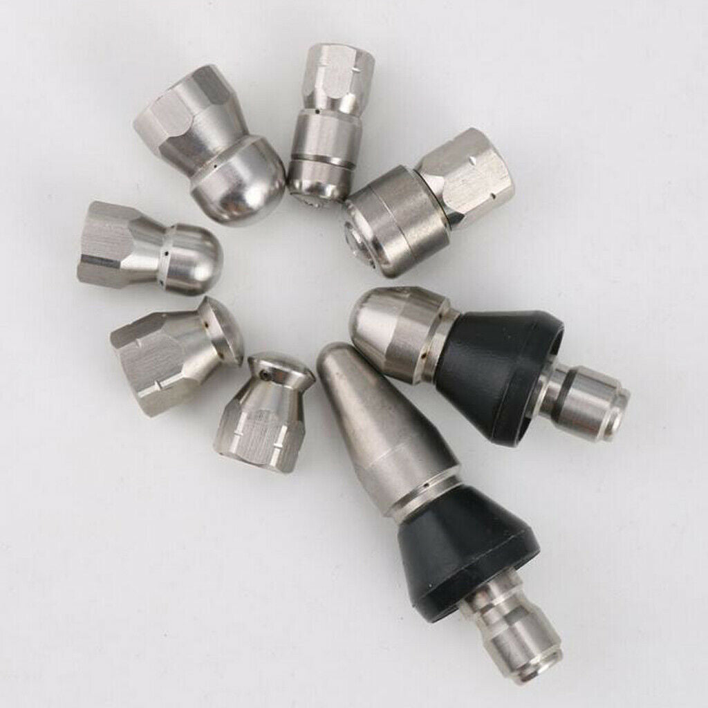 2X 1/4'' Jetter Rotary Nozzle Pressure Washer Drain Sewer Cleaning Pipe Part