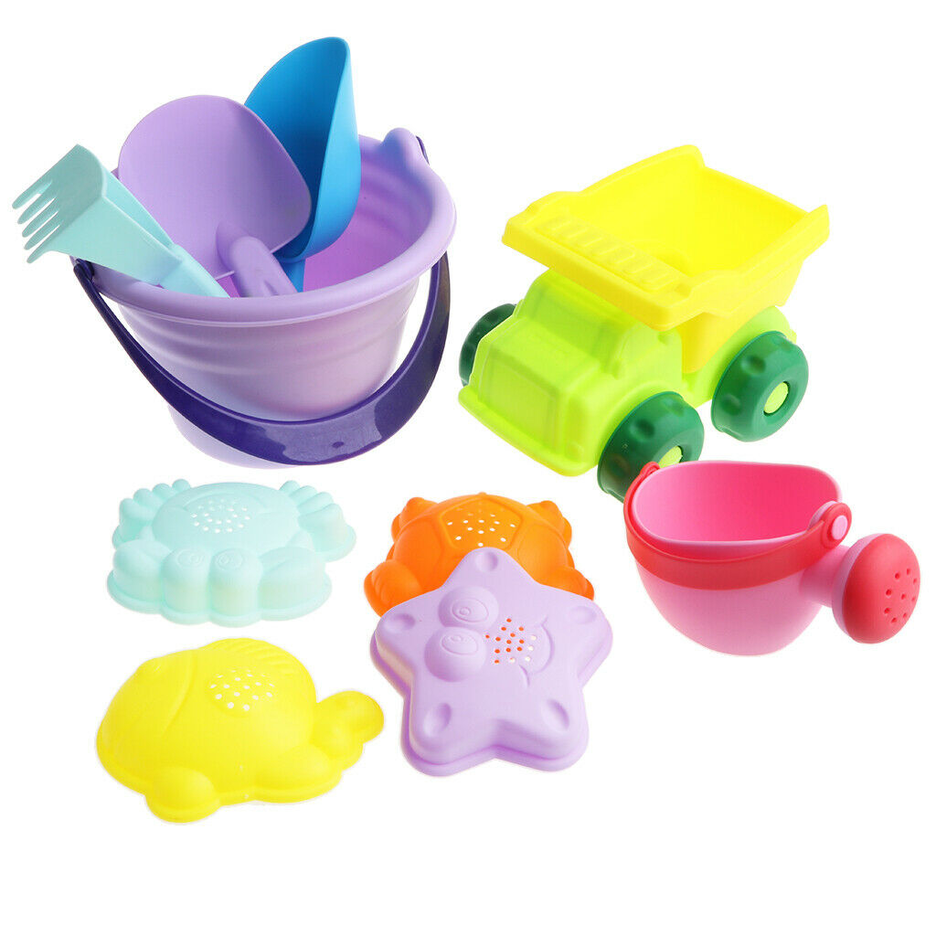 Beach Toys Set, Sandbox Toys with Small Car, Shovel, Rake, Watering Can And