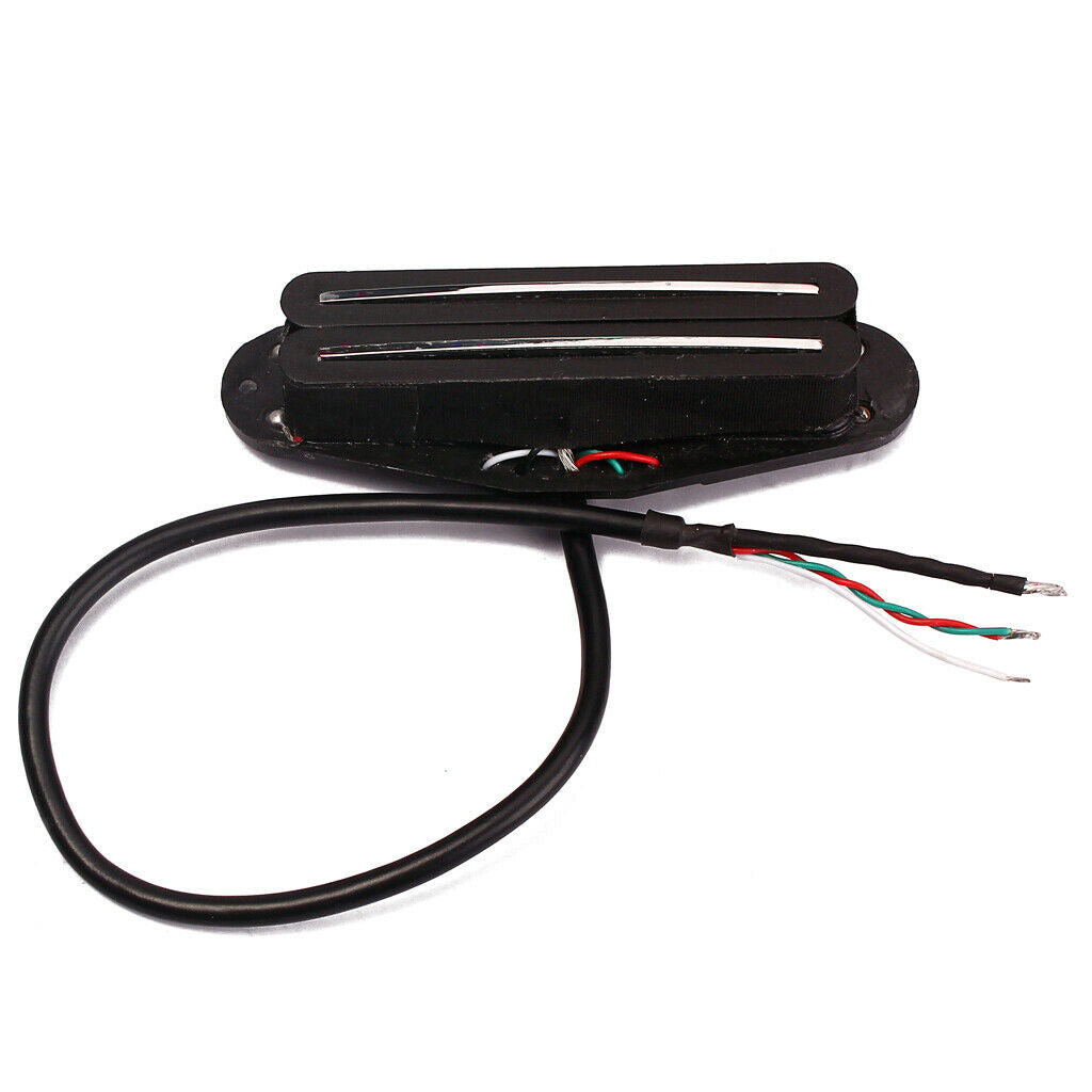 Dual Hot Rail Double Coil  Pickup 4 Wire for Electric Guitar Black