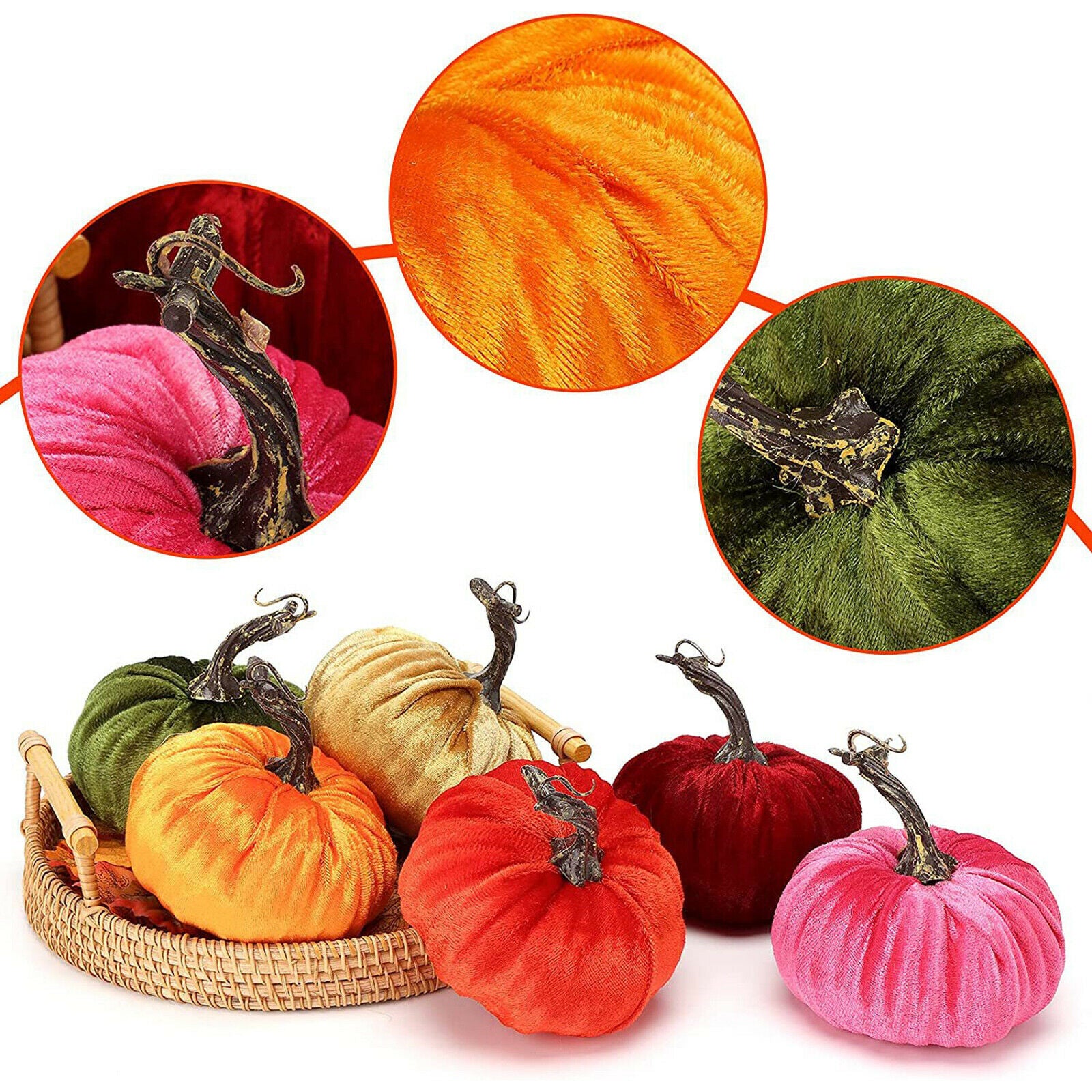 Pumpkin Decoration Artificial DIY Halloween Props Pack of 6 Handmade Home