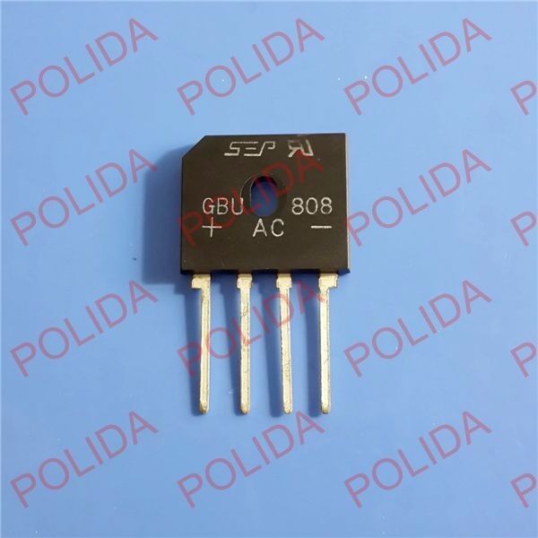 10PCS BRIDGE RECTIFIER SEP/LITEON(LITE-ON) GBU-4 ( SIP-4 ) GBU808