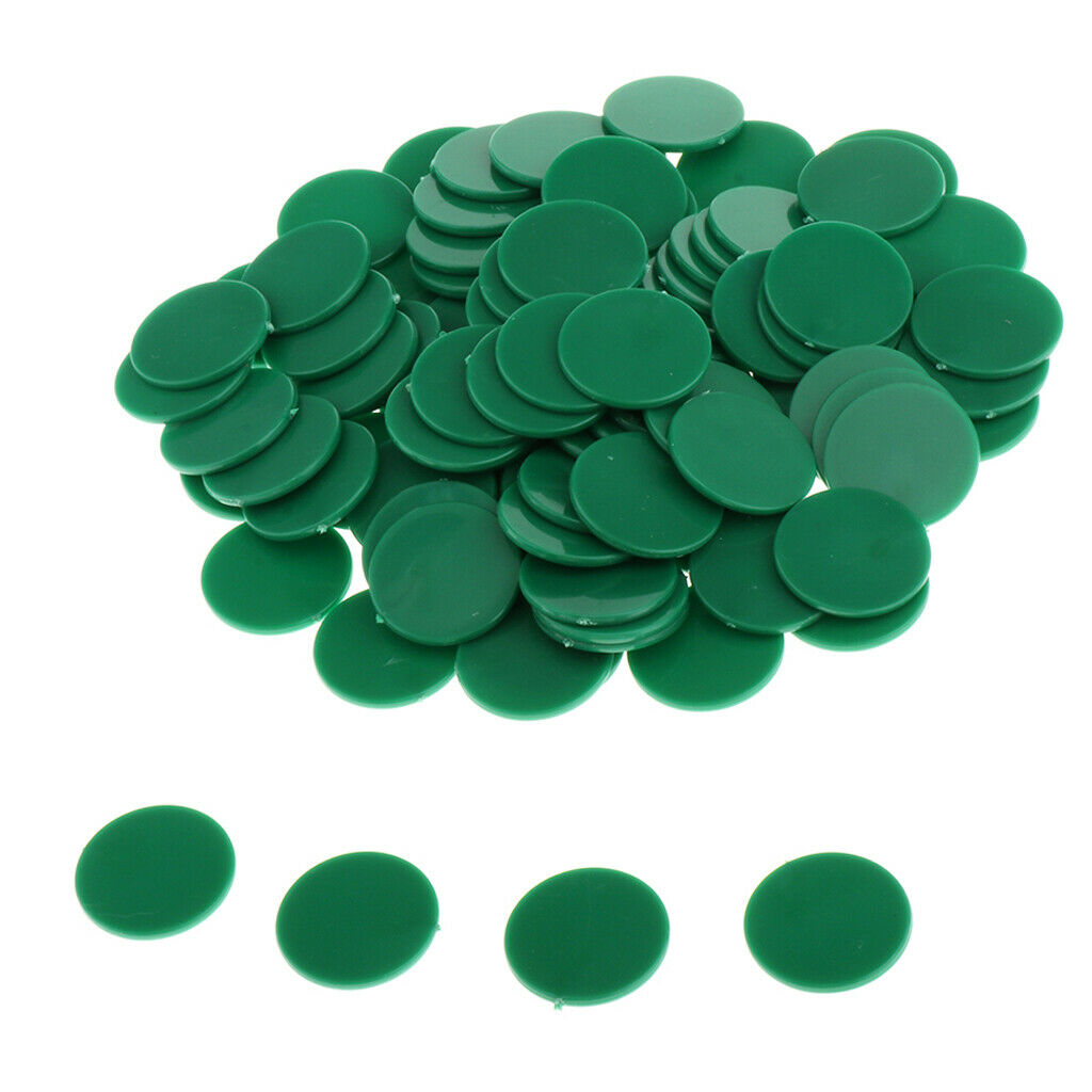 Lots 400 25mm Poker Chips Plastic Large Numbers Tokens Boundless Green