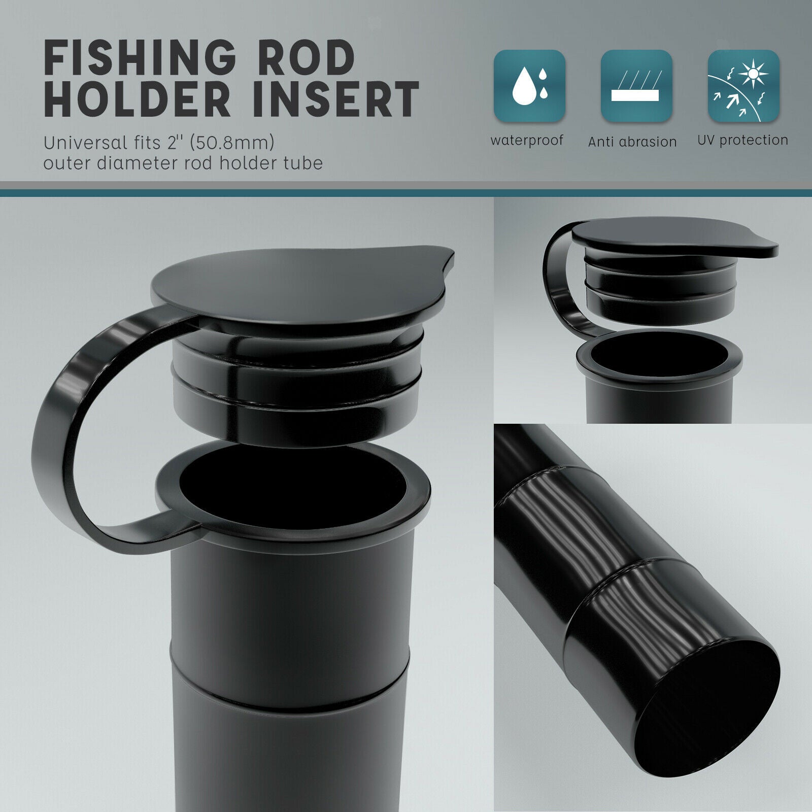 Universal 2" Boat Yacht Fishing Rod Holder Insert