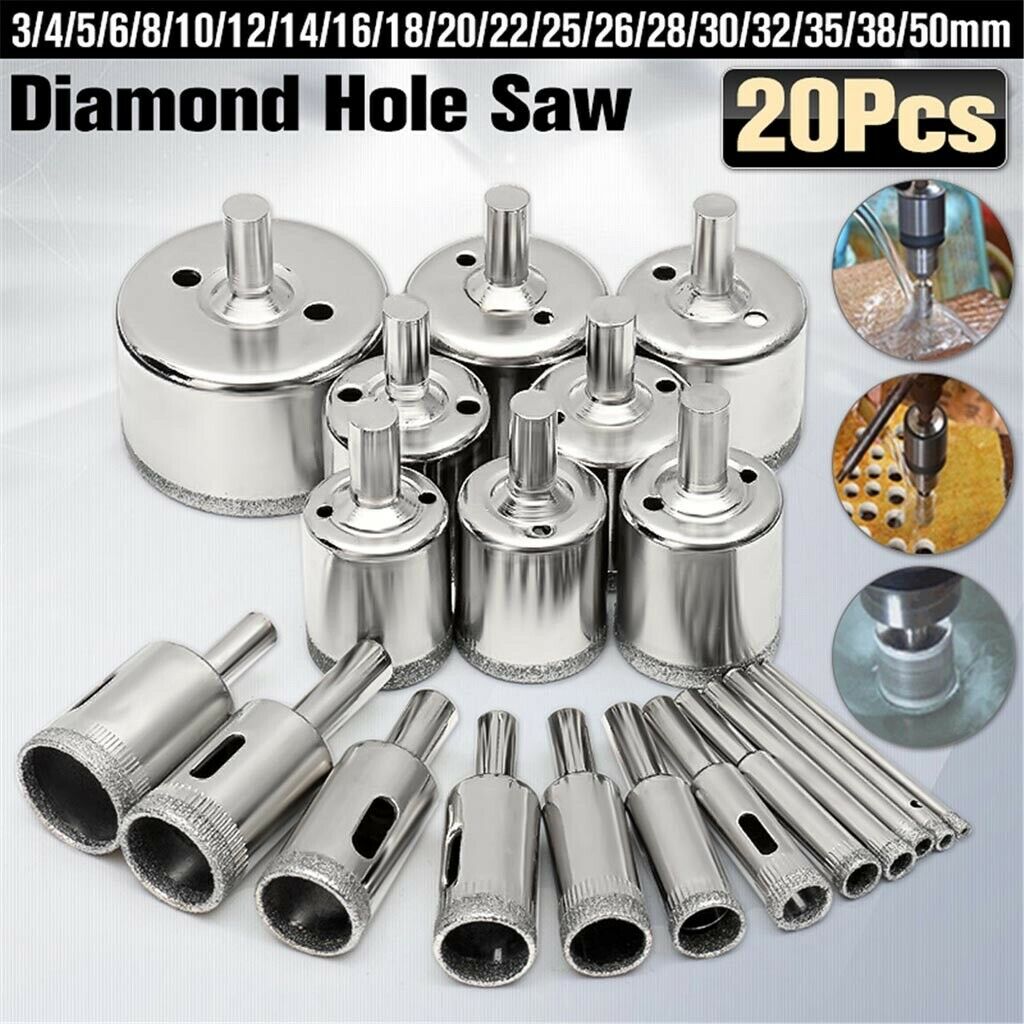 Diamond Drill Bits - Glass and Tile Hollow Core Drill Bits Extractor Remover