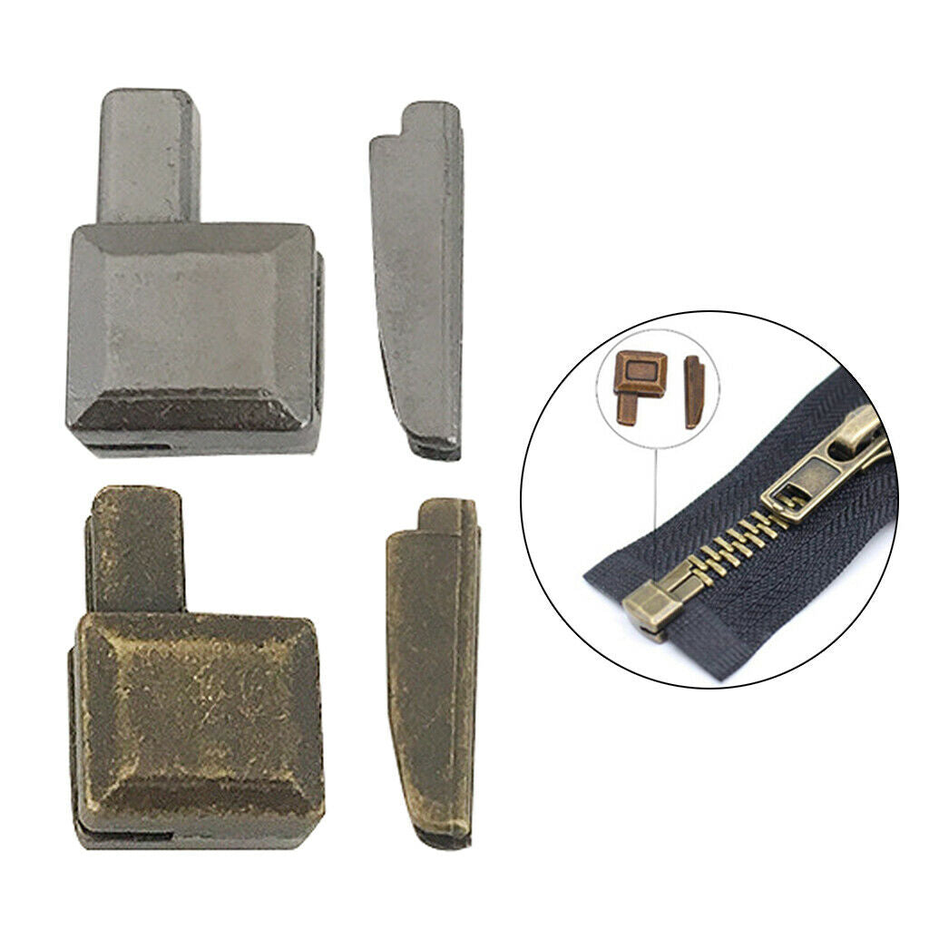 40Sets #5 Metal Zipper Latch Slider Retainer Bottom Stopper Insertion Pin