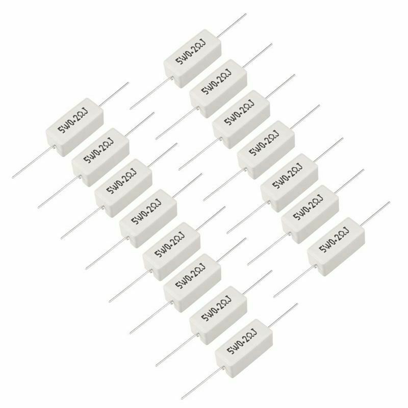 Map 5W 0.2 Ohm Power Resistor Ceramic Cement Resistor Axial Lead 15 Pcs White G4