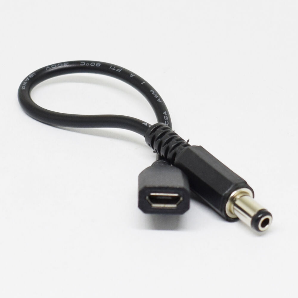 50pcs 5.5x2.5mm Male Plug to Micro 5pin USB Female Socket DC Power Adapter cable
