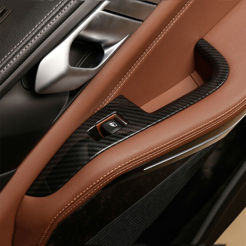 ABS Carbon Fiber Inner Window Switch Panel Cover Trim For BMW X5 G05 2019 2020
