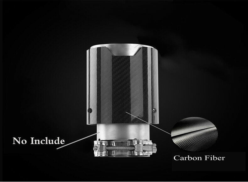 Gloss Carbon Fiber Car Exhaust Tip Shell Cover Sheath Muffler Pipe Guard 93*90mm