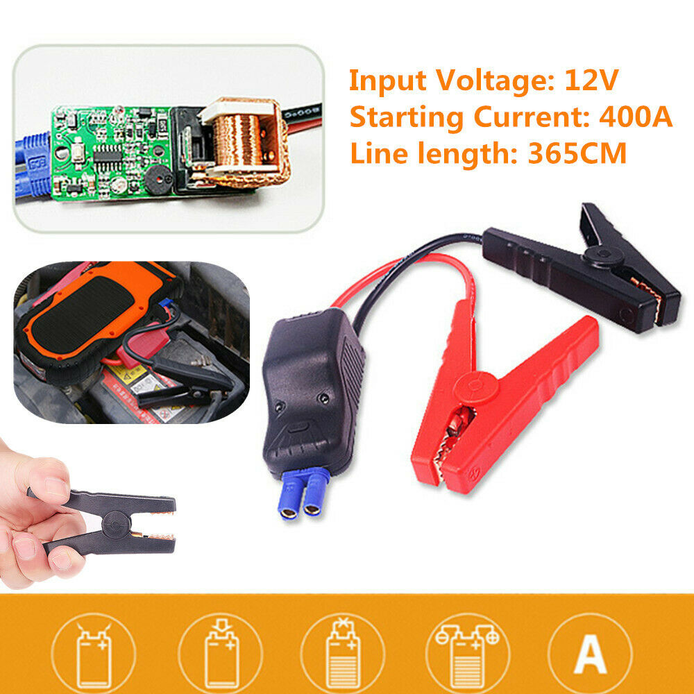 Car Jump Starter Smart Booster Cable Battery Alligator Clamp LED Indicator 400A