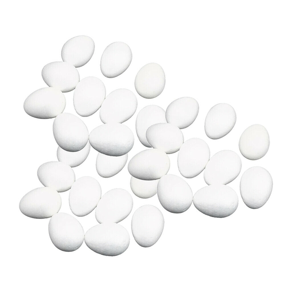 30Pcs Polystyrene Modelling Eggs High Density 80mm for Handmade Modellings