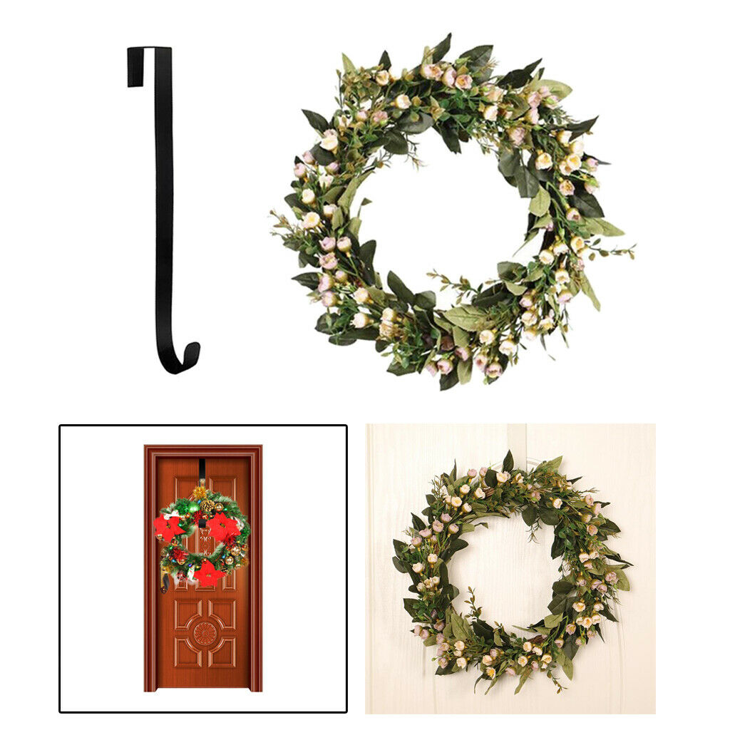 Wreath Greenery Front Door Large Garland with Hanger Hooks New Year Decor