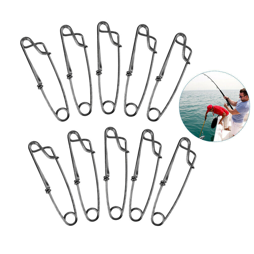 30x Stainless Steel Longline Snap Clips Branch Hanger Snap Fishing Tackles