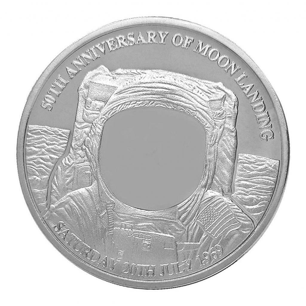 2x 40mm Plated Commemorative Coin Moon Anniversary Keepsake Collectibles