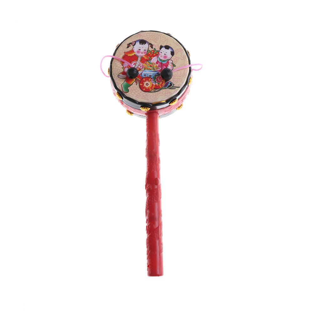 Funny Lovely Rattle Drum Chinese Traditional Hand Bell Musical Instrument .l8