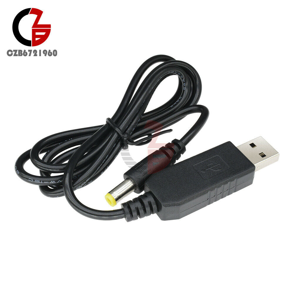 10PCS USB Port to Male 5.5x2.1mm Connector DC 5V to 12V Step Up Converter Cable
