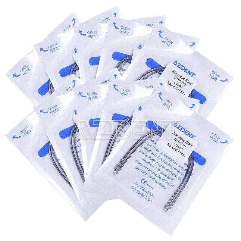 50X Dental Orthodontic Stainless Natural Rectangular Arch Wires 016*016 Lower