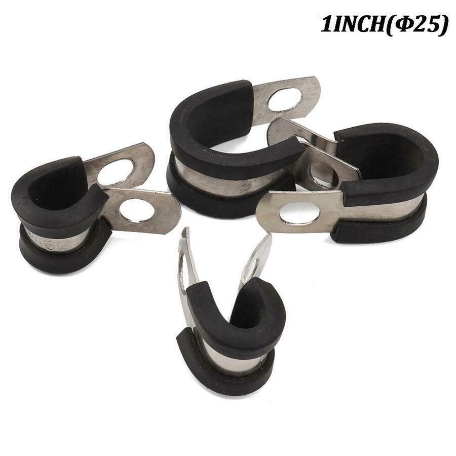 40Pcs Cable Clamps Stainless Steel Cushion Insulated Clamp 1inch Universal