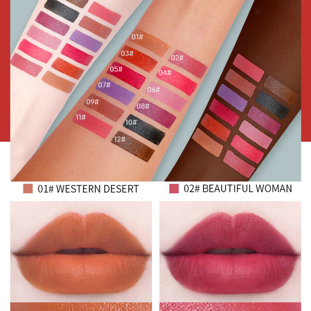 Lipstick Waterproof Matte Velvet Lip Stick Lip Gloss Beauty Cosmetics 11