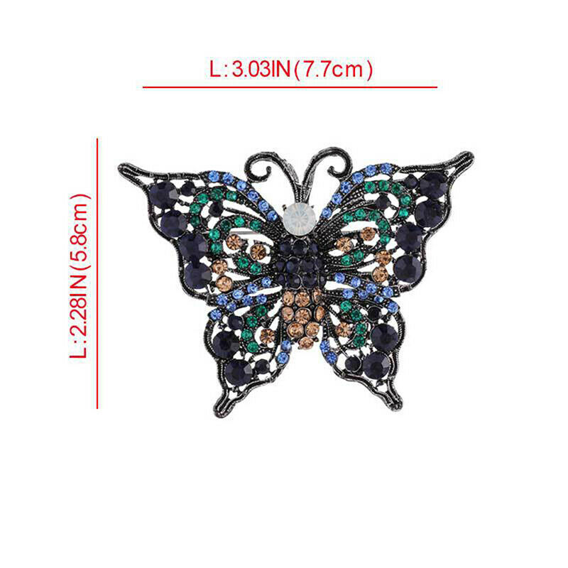 Rhinestones Butterfly Brooch Pins Fashion Costume Jewelry for Women or Gi.l8