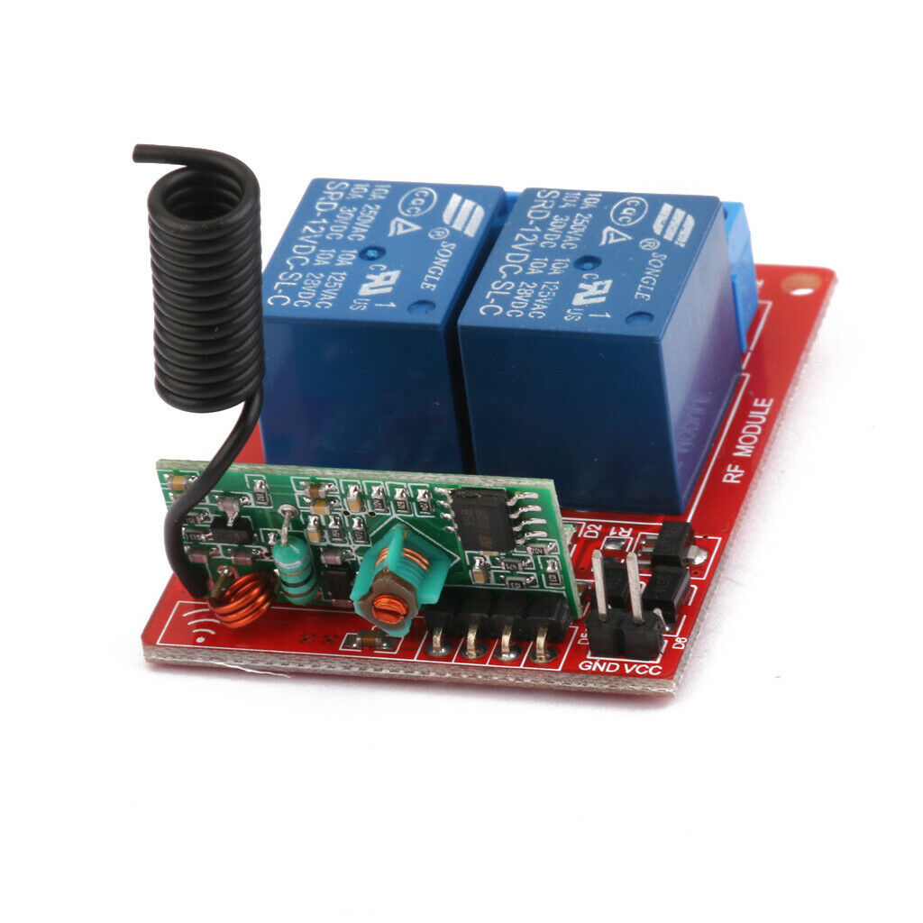 12V 2CH Channel Wireless RF Remote Control Switch Relay Module 433MHz