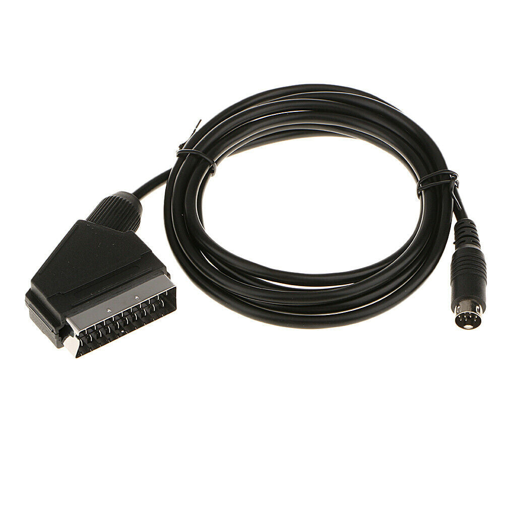 RGB AV Scart Cable Audio/Video Cord TV Lead for Sega MD 2 Console - Black